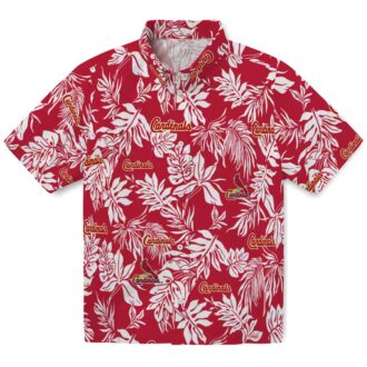 St. Louis Cardinals Tropical Leaf Hawaiian Shirt - MLB Summer Shirt for Fans with Red & White Design