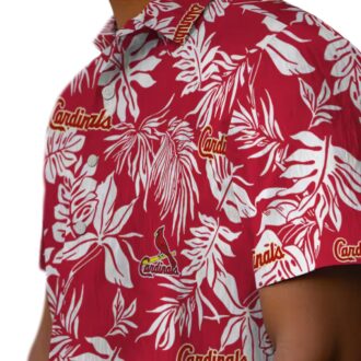 St. Louis Cardinals Tropical Leaf Hawaiian Shirt - MLB Summer Shirt for Fans with Red & White Design