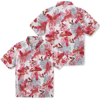 St. Louis Cardinals Tropical Leaves MLB Hawaiian Shirt - Summer Red & White Fan Apparel