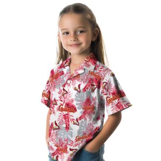 St. Louis Cardinals Tropical Leaves MLB Hawaiian Shirt - Summer Red & White Fan Apparel