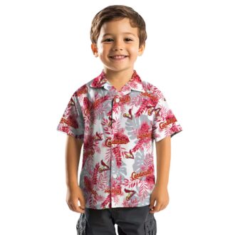 St. Louis Cardinals Tropical Leaves MLB Hawaiian Shirt - Summer Red & White Fan Apparel