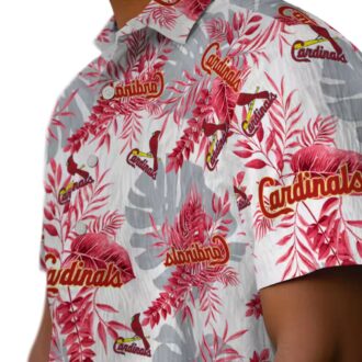 St. Louis Cardinals Tropical Leaves MLB Hawaiian Shirt - Summer Red & White Fan Apparel
