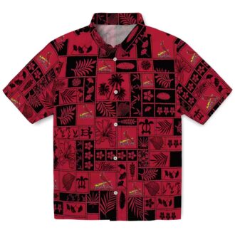 St. Louis Cardinals Tropical Patchwork Hawaiian Shirt - MLB Red & Black Fan Shirt for Game Day