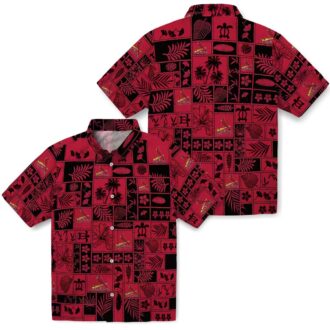 St. Louis Cardinals Tropical Patchwork Hawaiian Shirt - MLB Red & Black Fan Shirt for Game Day