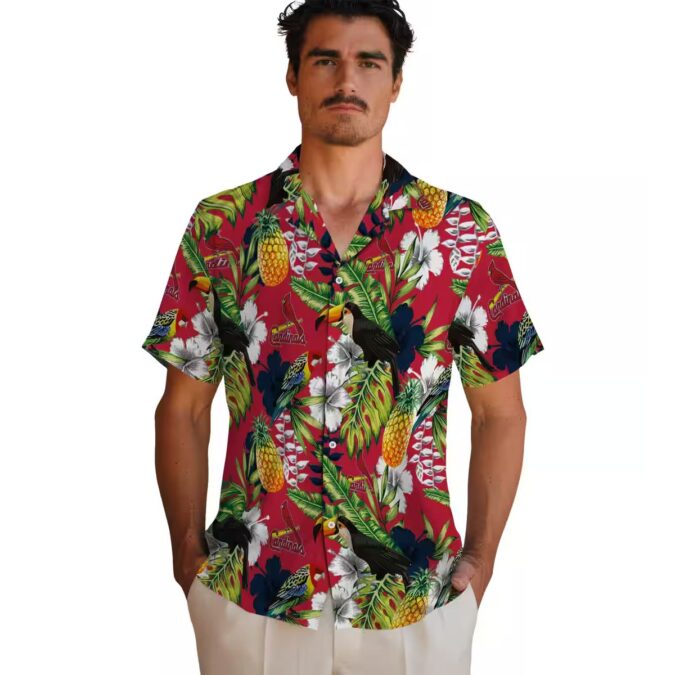 St. Louis Cardinals Tropical Toucan Hawaiian Shirt - Red Green MLB Fan Gear