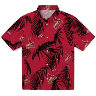 Tropical St. Louis Cardinals Hawaiian Shirt with Palm Leaf Design for Baseball Fans & Summer Fun