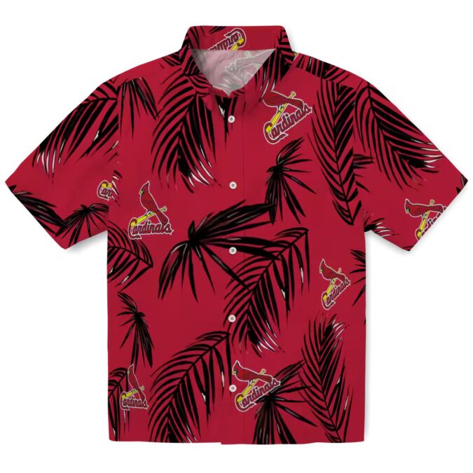 Tropical St. Louis Cardinals Hawaiian Shirt with Palm Leaf Design for Baseball Fans & Summer Fun