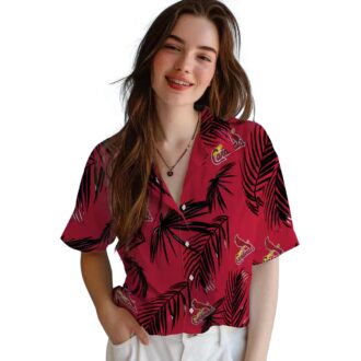 Tropical St. Louis Cardinals Hawaiian Shirt with Palm Leaf Design for Baseball Fans & Summer Fun