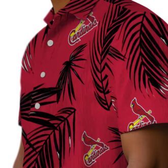 Tropical St. Louis Cardinals Hawaiian Shirt with Palm Leaf Design for Baseball Fans & Summer Fun