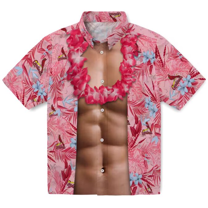 Unique St. Louis Cardinals Chest Illusion Hawaiian Shirt - Perfect for Summer Beach, Vacation and MLB Fans