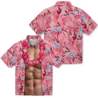 Unique St. Louis Cardinals Chest Illusion Hawaiian Shirt - Perfect for Summer Beach, Vacation and MLB Fans