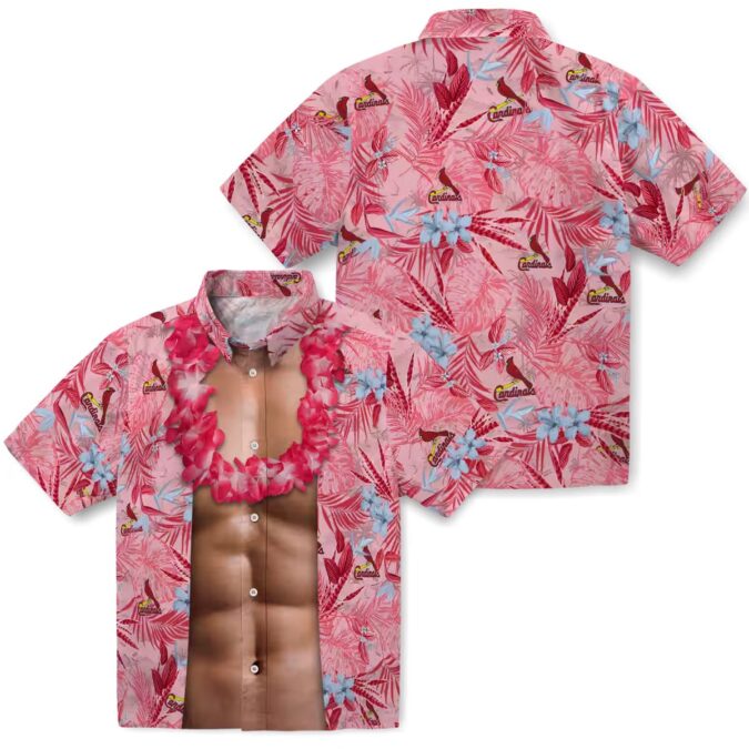 Unique St. Louis Cardinals Chest Illusion Hawaiian Shirt - Perfect for Summer Beach, Vacation and MLB Fans