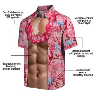 Unique St. Louis Cardinals Chest Illusion Hawaiian Shirt - Perfect for Summer Beach, Vacation and MLB Fans