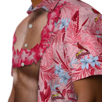 Unique St. Louis Cardinals Chest Illusion Hawaiian Shirt - Perfect for Summer Beach, Vacation and MLB Fans