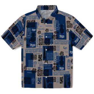 Best Tampa Bay Rays Aloha Casual Shirt - Navy Tribal Print Hawaiian Style for Baseball Fans