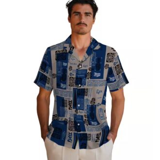 Best Tampa Bay Rays Aloha Casual Shirt - Navy Tribal Print Hawaiian Style for Baseball Fans