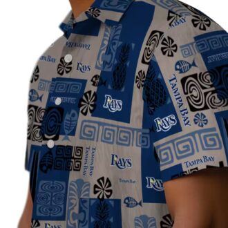 Best Tampa Bay Rays Aloha Casual Shirt - Navy Tribal Print Hawaiian Style for Baseball Fans