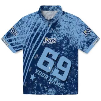Custom Tampa Bay Rays Star Stripes Navy Hawaiian Shirt - Official MLB Fan Apparel for Summer