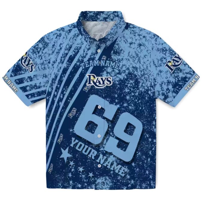 Custom Tampa Bay Rays Star Stripes Navy Hawaiian Shirt - Official MLB Fan Apparel for Summer