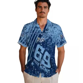 Custom Tampa Bay Rays Star Stripes Navy Hawaiian Shirt - Official MLB Fan Apparel for Summer