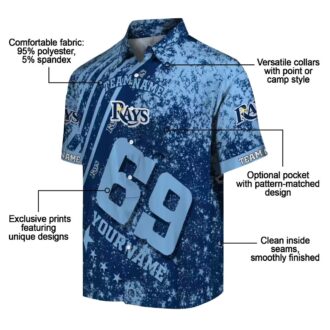 Custom Tampa Bay Rays Star Stripes Navy Hawaiian Shirt - Official MLB Fan Apparel for Summer