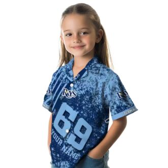 Custom Tampa Bay Rays Star Stripes Navy Hawaiian Shirt - Official MLB Fan Apparel for Summer