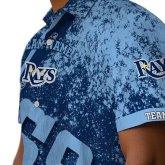 Custom Tampa Bay Rays Star Stripes Navy Hawaiian Shirt - Official MLB Fan Apparel for Summer