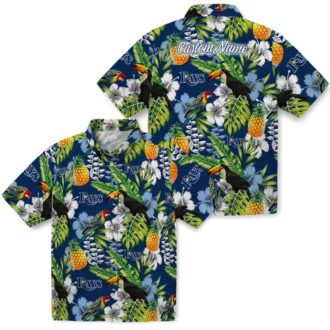 Men's Tropical Tampa Bay Rays Hawaiian Shirt - Green Navy Toucan Floral Design for Summer