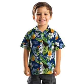 Men's Tropical Tampa Bay Rays Hawaiian Shirt - Green Navy Toucan Floral Design for Summer