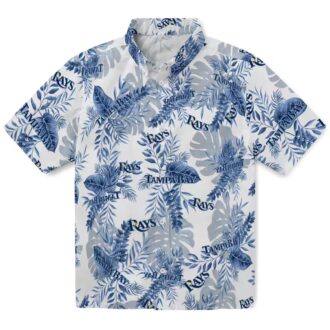 Men’s Tampa Bay Rays Vacation Shirt - Tropical Floral MLB Apparel in Navy White