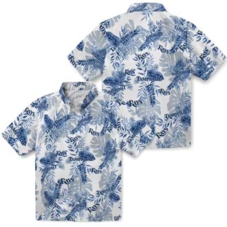 Men’s Tampa Bay Rays Vacation Shirt - Tropical Floral MLB Apparel in Navy White