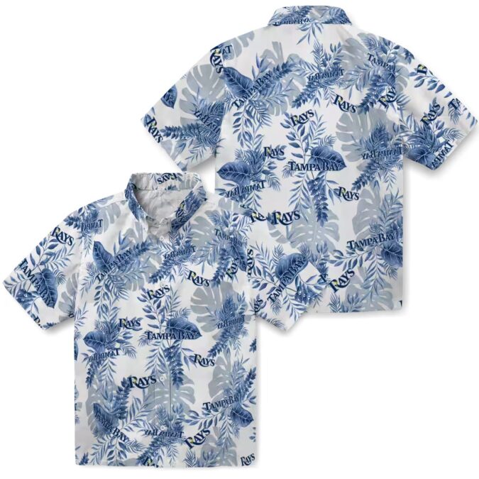Men’s Tampa Bay Rays Vacation Shirt - Tropical Floral MLB Apparel in Navy White