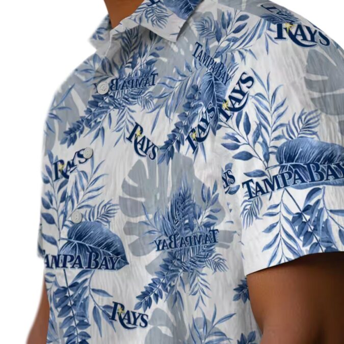 Men’s Tampa Bay Rays Vacation Shirt - Tropical Floral MLB Apparel in Navy White