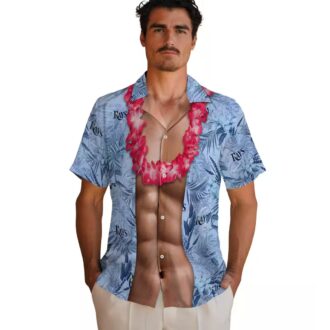 Navy Tampa Bay Rays Hawaiian Shirt with Chest Illusion - Summer MLB Beach Apparel
