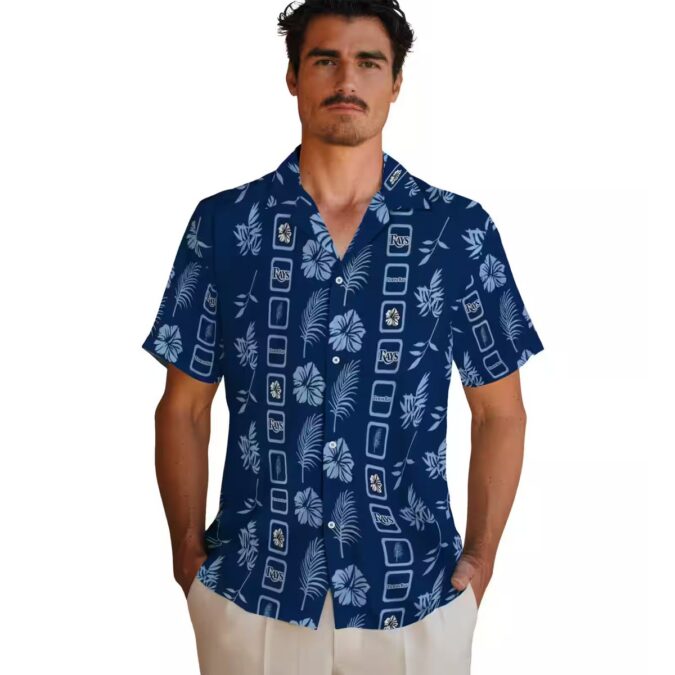 Official Tampa Bay Rays Aloha Button Up Shirt - Framed Floral Print for Beach & Baseball Fans