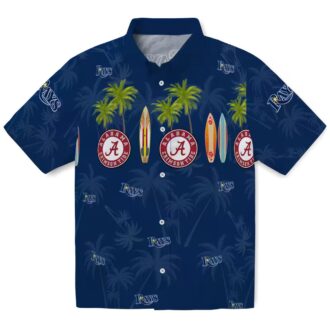 Official Tampa Bay Rays Surfboard Palm Navy Hawaiian Shirt - Perfect for Beach & Vacation