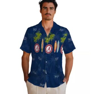 Official Tampa Bay Rays Surfboard Palm Navy Hawaiian Shirt - Perfect for Beach & Vacation