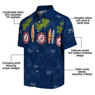 Official Tampa Bay Rays Surfboard Palm Navy Hawaiian Shirt - Perfect for Beach & Vacation