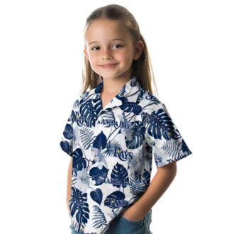 Official Tampa Bay Rays Tropical Plants Navy Hawaiian Shirt - MLB Beach Wear for Men