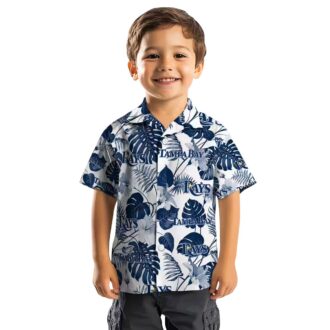Official Tampa Bay Rays Tropical Plants Navy Hawaiian Shirt - MLB Beach Wear for Men
