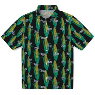 Tampa Bay Rays Black Green Hawaiian Shirt with Corn Motifs