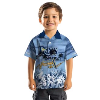 Tampa Bay Rays Custom Tropical Canoe Navy Hawaiian Shirt - MLB Fan Gear for Summer Vacation