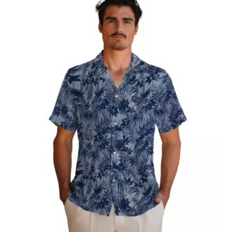 Tampa Bay Rays Leafy Navy Hawaiian Shirt - Tropical Floral Fan Shirt for Summer & Vacation