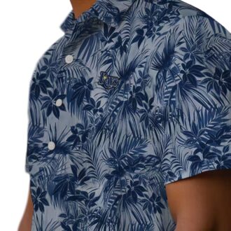 Tampa Bay Rays Leafy Navy Hawaiian Shirt - Tropical Floral Fan Shirt for Summer & Vacation