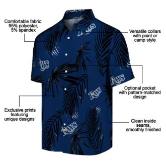 Tampa Bay Rays Palm Leaf Navy Hawaiian Shirt - Tropical MLB Fan Apparel for Men
