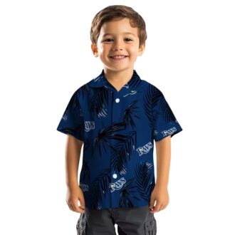 Tampa Bay Rays Palm Leaf Navy Hawaiian Shirt - Tropical MLB Fan Apparel for Men