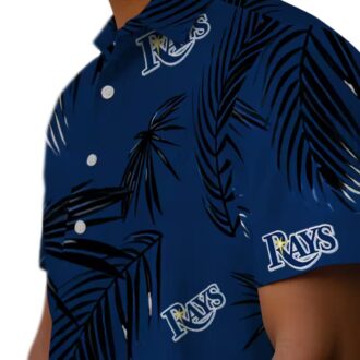 Tampa Bay Rays Palm Leaf Navy Hawaiian Shirt - Tropical MLB Fan Apparel for Men