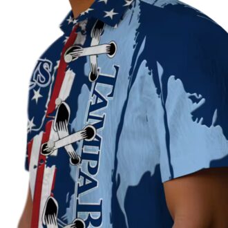 Tampa Bay Rays Stitched Flag Navy Hawaiian Shirt - Tropical MLB Fan Apparel for Summer