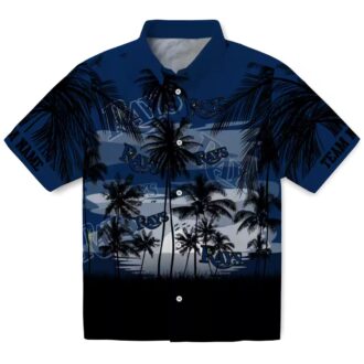 Tampa Bay Rays Sunset Navy Black Hawaiian Shirt - Tropical MLB Baseball Shirt for Men
