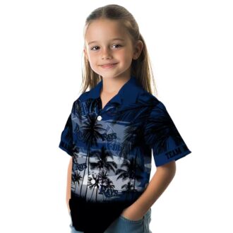 Tampa Bay Rays Sunset Navy Black Hawaiian Shirt - Tropical MLB Baseball Shirt for Men